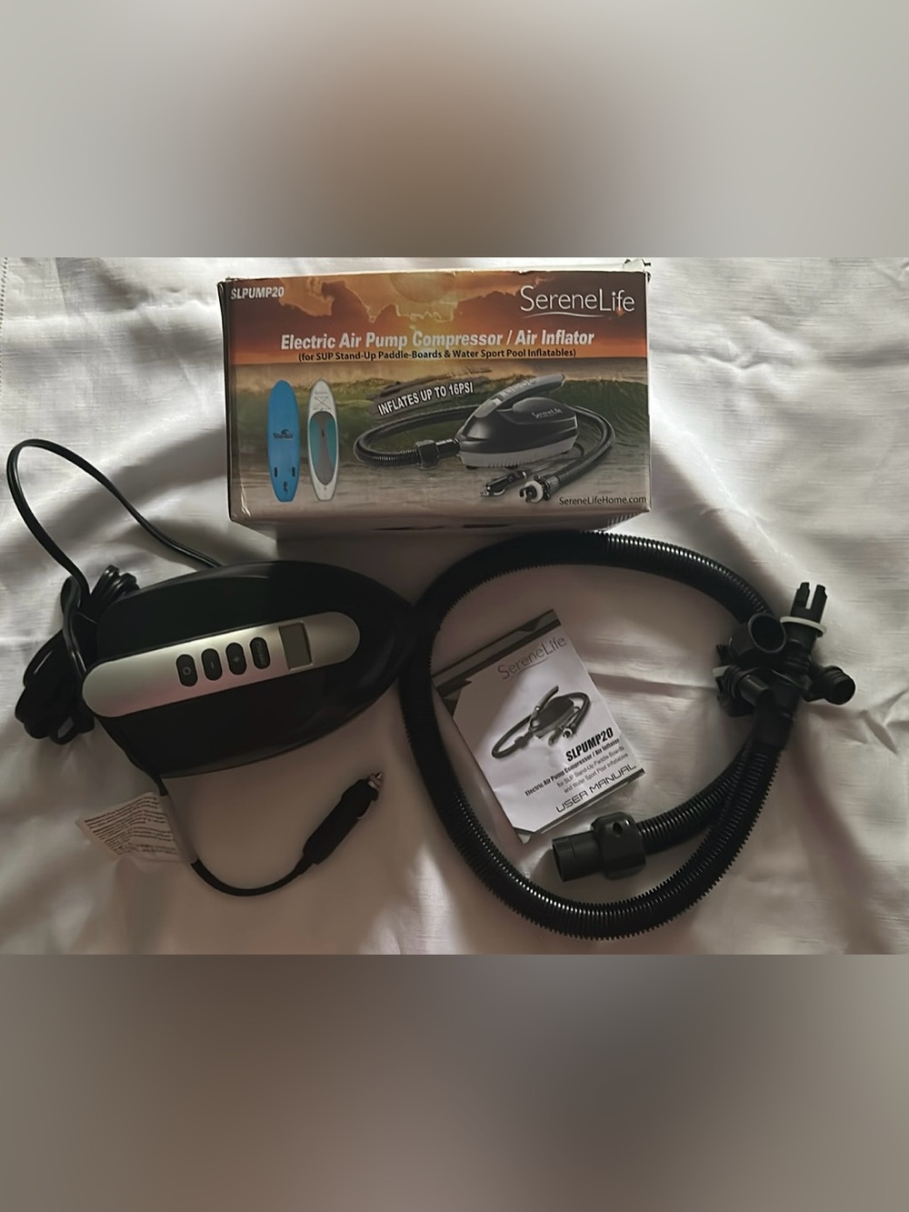 SereneLife Electric Air Pump Inflator - Black - Picture 2 of 6